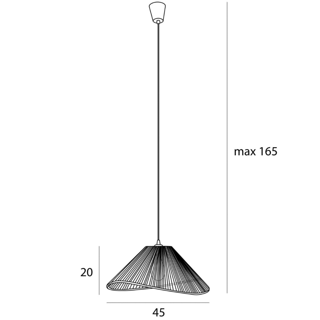 Lampada a sospensione Amalfi Maxlight nera carta E27 Ø45