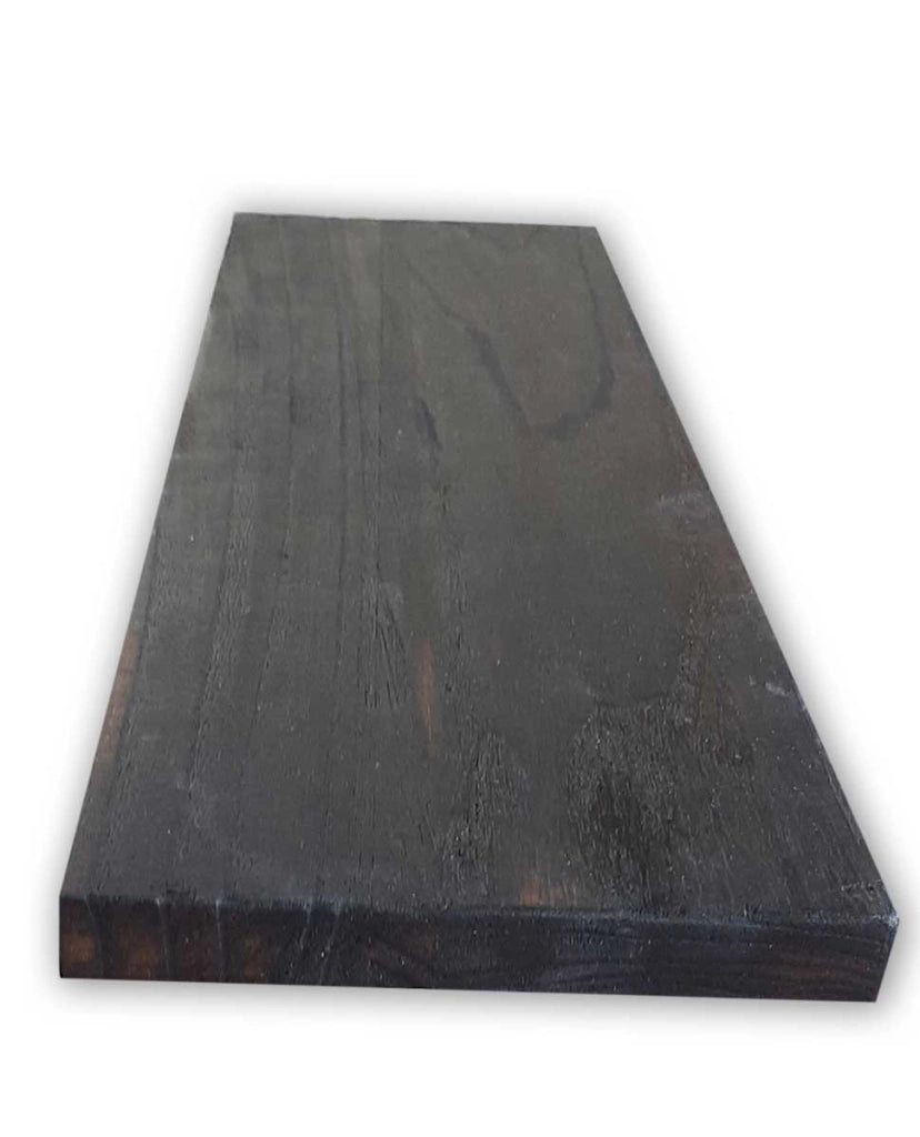 Tavola In LEGNO CountryWood – trattato con metodo Yakisugi Misura: 5x203x2 cm, Stile: DARK CARBON full burn