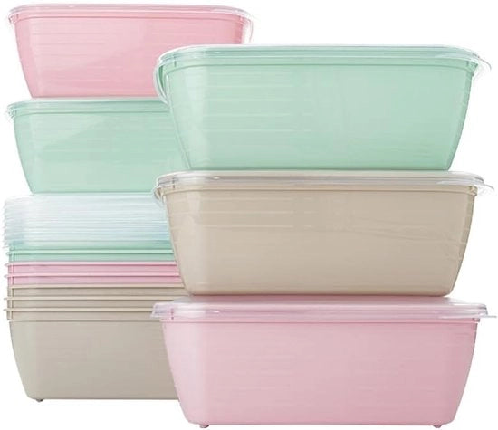 Scatole per il pranzo in plastica - 12 pezzi - 1200ml - BPA libero