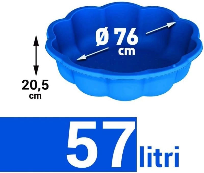 sabbiera per bambini con coperchio grande gatto plastica bambini con coperchio azzurro misure 76 cm di diametro 21 cm al