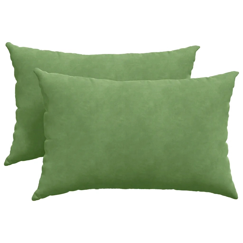 Cuscini da Divano 2 pz-Set di 2 Cuscini per Sofa Verde chiaro 60 x 40 cm