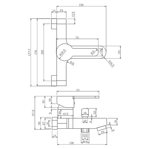 Miscelatore monocomando vasca IOLE DH in cromo