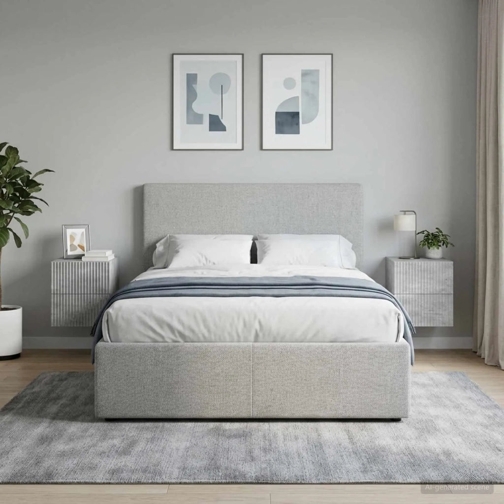 Mobiletto da notte a muro con cassetto 2 pcs Grigio Cemento 898472