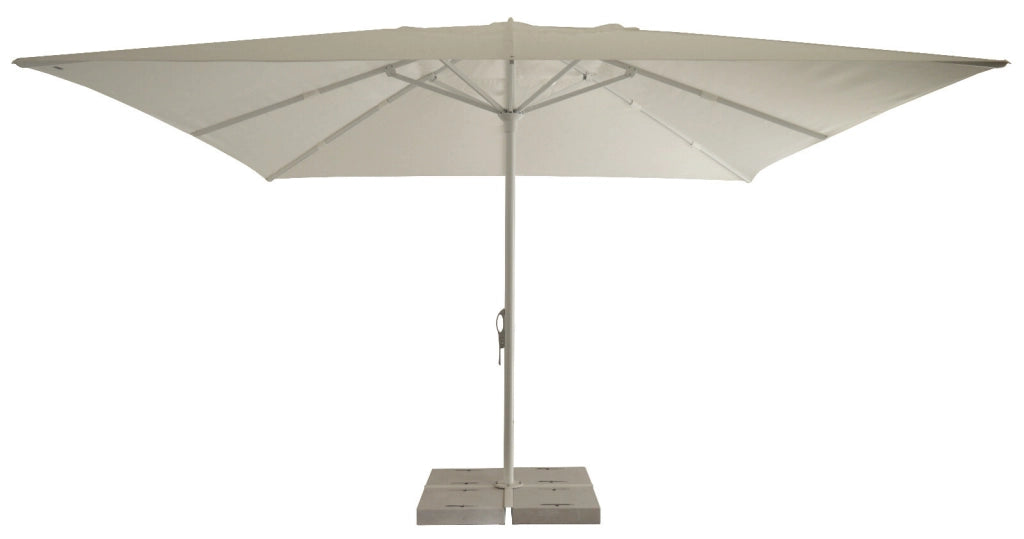 Ombrellone Brera avorio - legno larice con luci LED Colore: Legno Larice - Avorio + LED