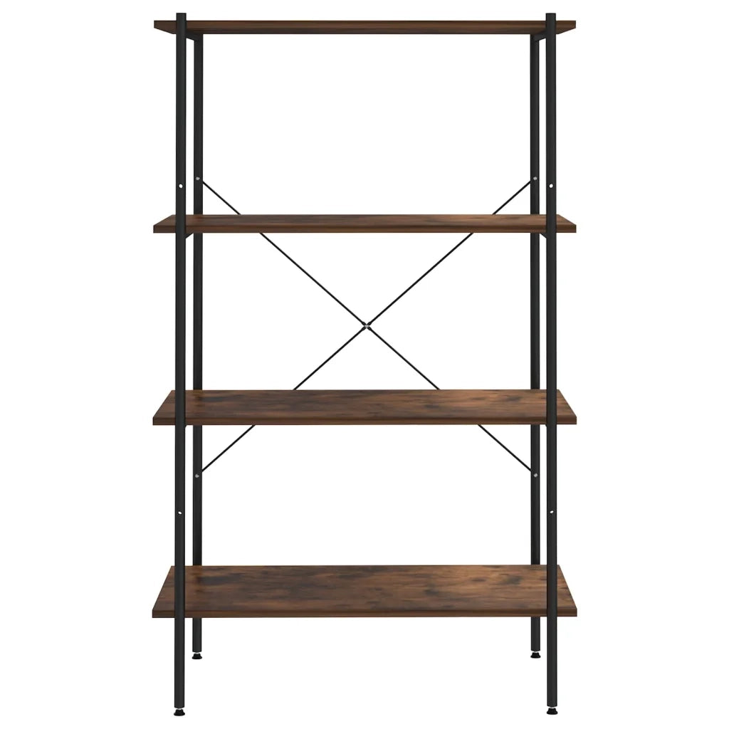 Scaffale con 4 Mensole Nero e Naturale 80x40x130 cm 336345