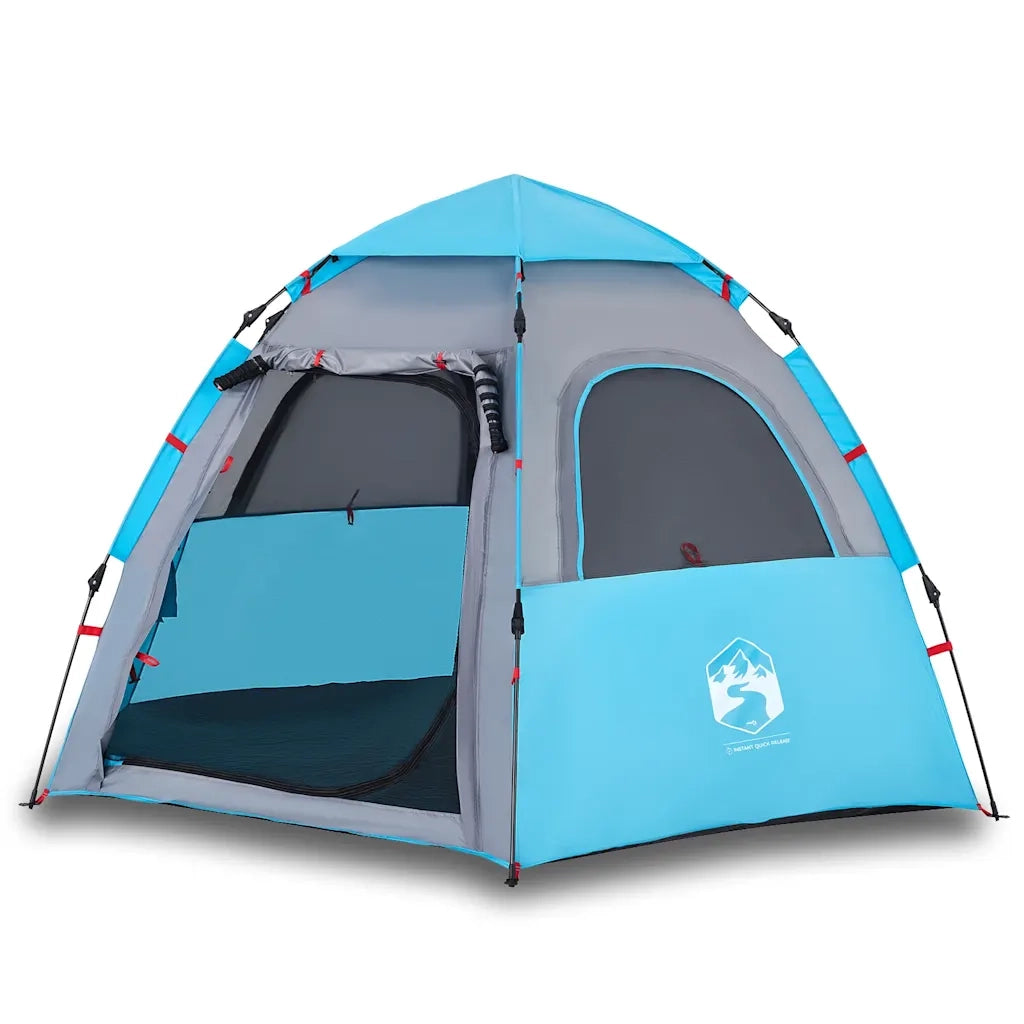 Tenda da Campeggio Cabina 4 Persone Blu a Rilascio Rapido 4005333