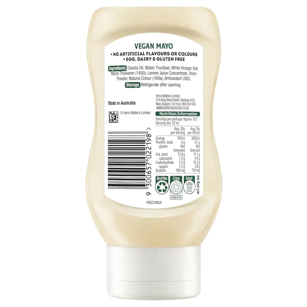 Heinz mayo vegan formato top down da 220 ml