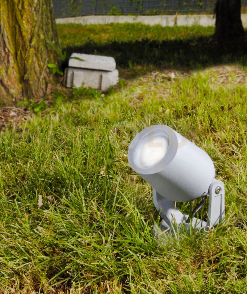 ROMA D12 CM FARETTO CON PICCHETTO 1 LUCE ATTACCO GU10 GRIGIO IP66 LAMPADINA LED INCLUSA 6W CCT INCLUSA