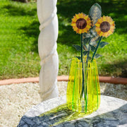 VASO PICCOLO IRIDE IN VETRO TRASPARENTE E CRISTALLO ACRILICO COLORE VERDE