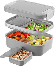 Lunchbox per adulti - impermeabile e multifunzionale - 1900 ml - grigio