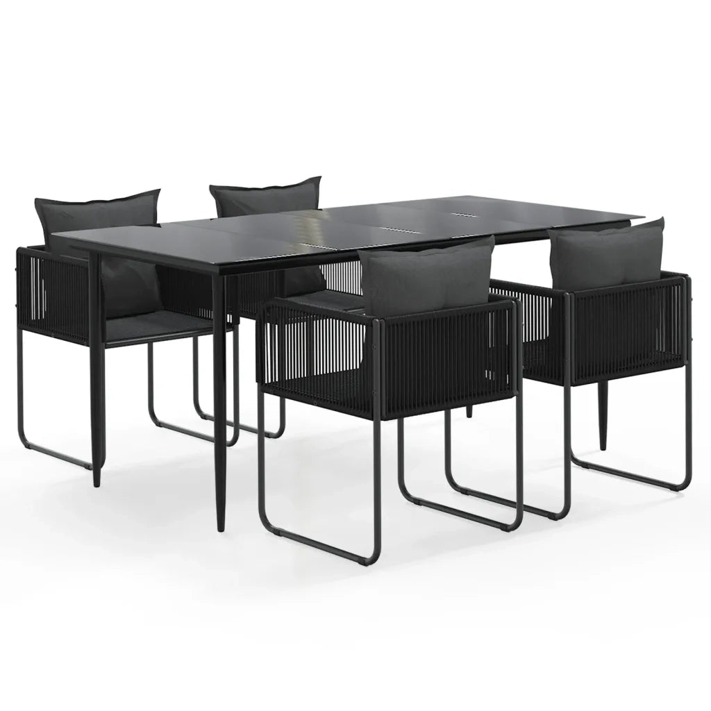 Set da Pranzo da Giardino 5 pz Nero 3156500