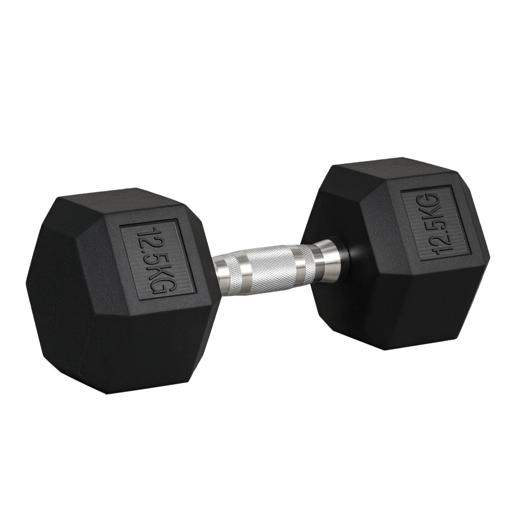 Manubrio Esagonale 12.5 kg ¨C Xylo ¨C Impugnatura Zigrinata Antiscivolo Nero