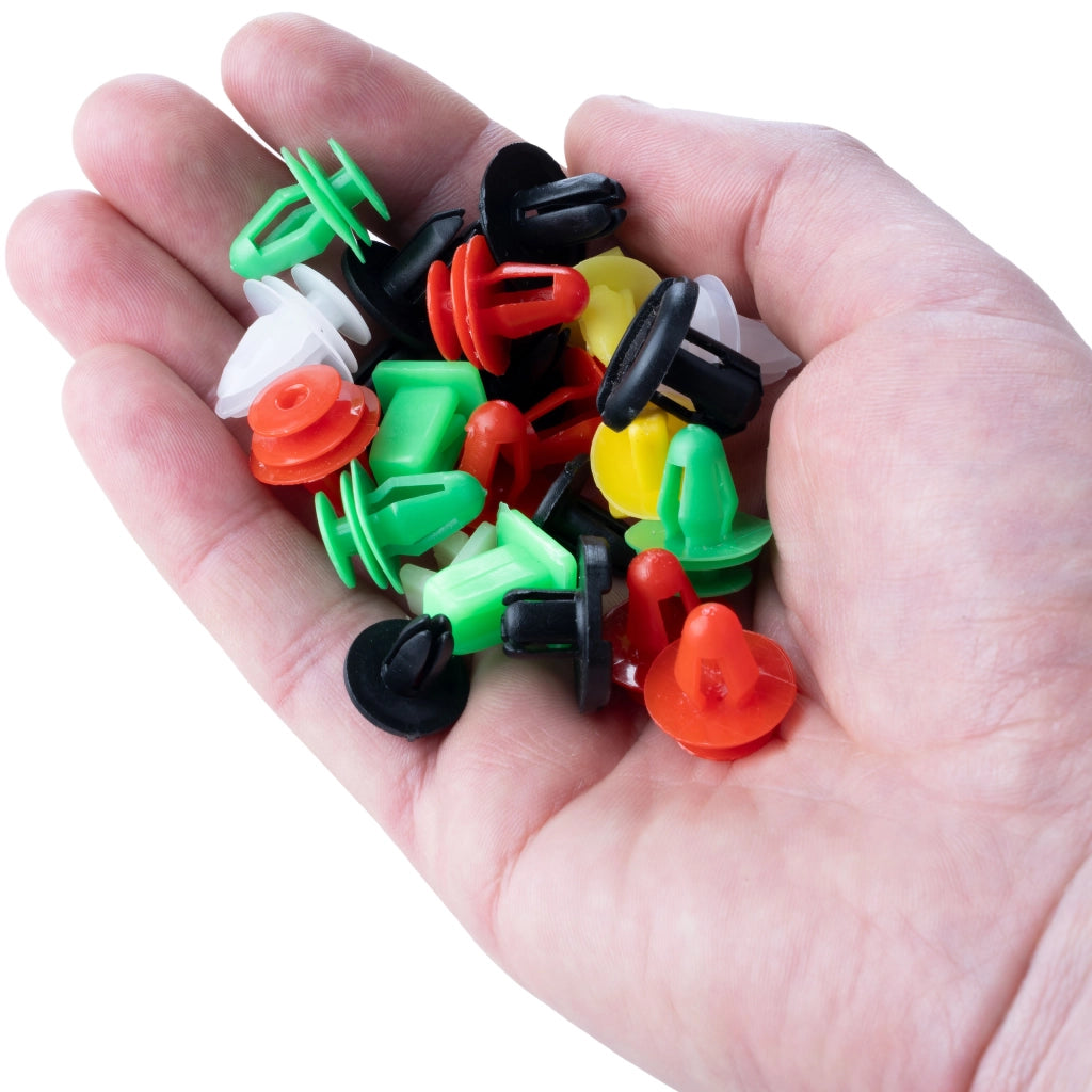 Set di Rivetti Universali per Auto Rosfix – 500 Pezzi | Materiale Plastico, Multicolore, Lunghezza 1-4 cm