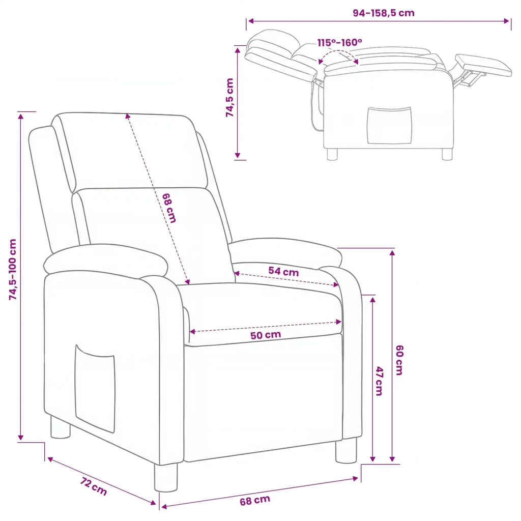 Poltrona reclinabile Marrone Similpelle 42034843