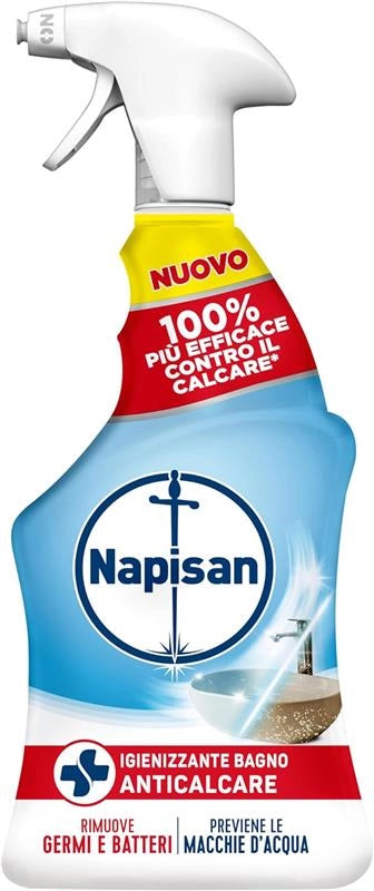 SPRAY NAPISAN IGIENIZZANTE BAGNO ANTICALCARE 740 ML RIMUOVE GERMI E BATTERI PREVIENE LE MACCHIE DI ACQUA