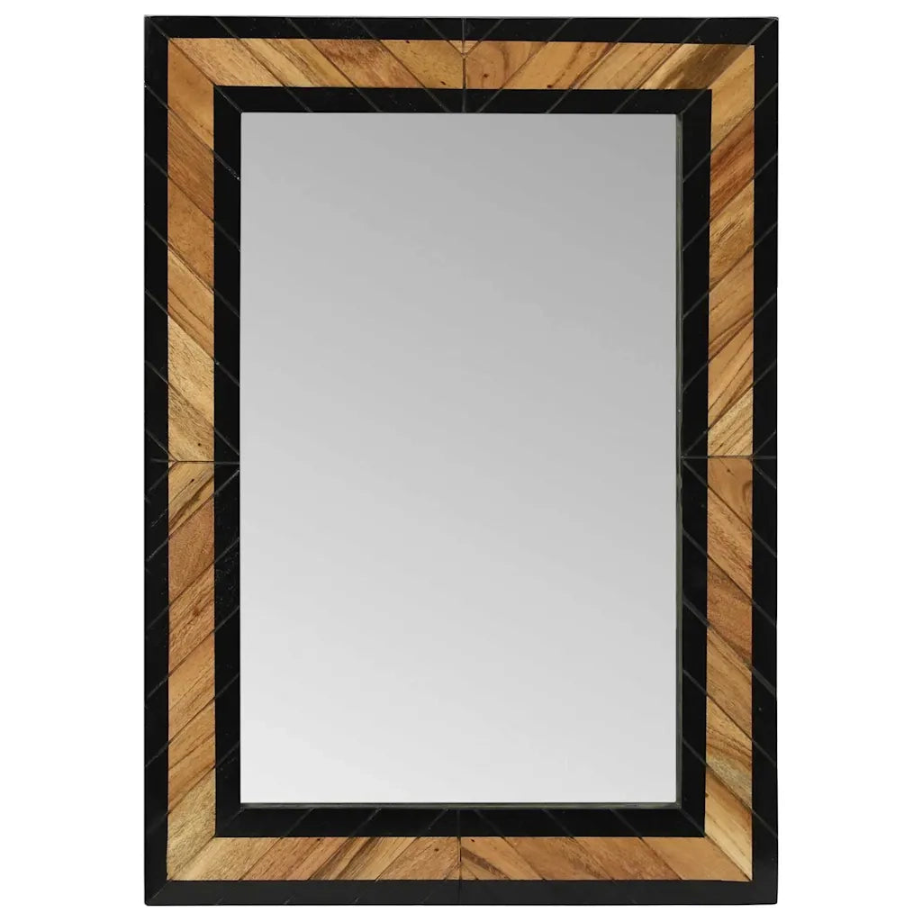 Specchio da parete Rettangolare Nero e Marrone 70 x 2 x 70 cm 374117