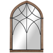 Specchio con Appendiabiti ¨C Minimal ¨C Legno e Vetro, Marrone e Nero, 60x93 cm