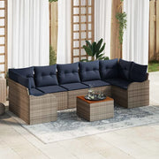 Set Divano da Giardino 8 pz Grigio polyrattan 3347423