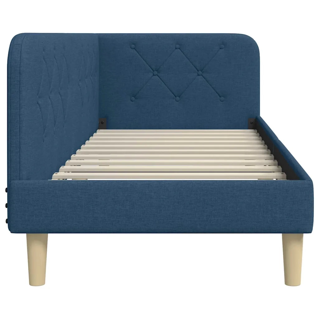 Cornice del letto ad angolo Blu 80 x 200 cm Tessuto 42016560