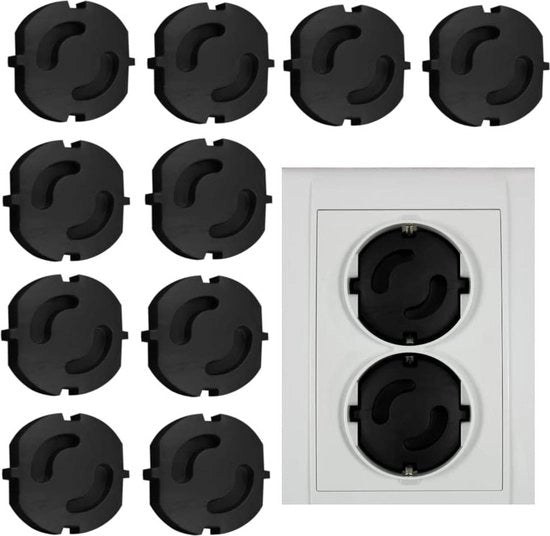 Sicurezza di rete per bambini Protezione dei contatti 10 di 20 pezzi Made in UE Nero.