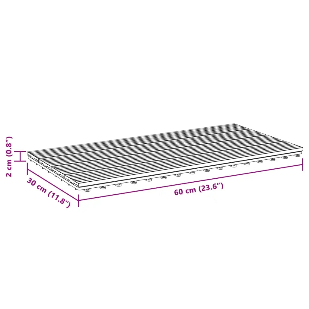 Piastrella per Decking 6 pcs Marrone 60 x 30 cm WPC 42046684