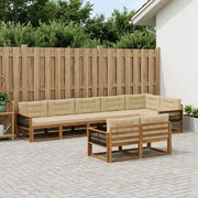Set di divani da esterno 8 pz Naturale e Beige 3382666