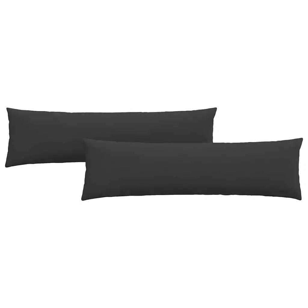 Cuscini da Divano 2 pz | Cuscini per sedie Nero 145 x 40 cm Tessuto