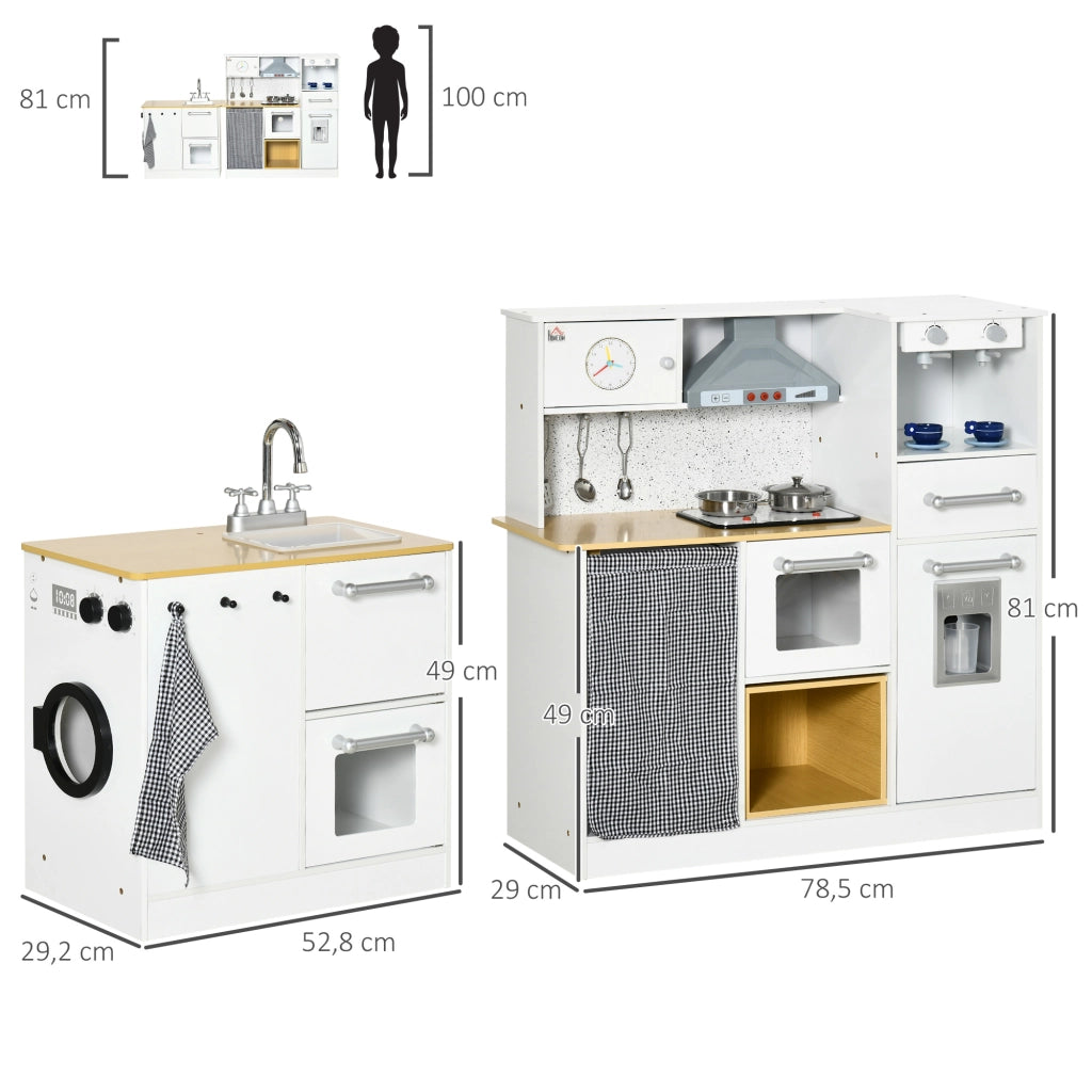 Cucina Giocattolo in Legno per Bambini ¨C Minimal ¨C Bianco con Luci e Suoni