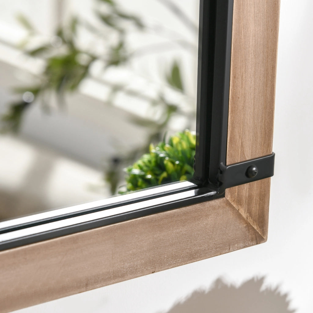 Specchio da Parete in Legno ¨C Minimal ¨C Marrone 93x60 cm