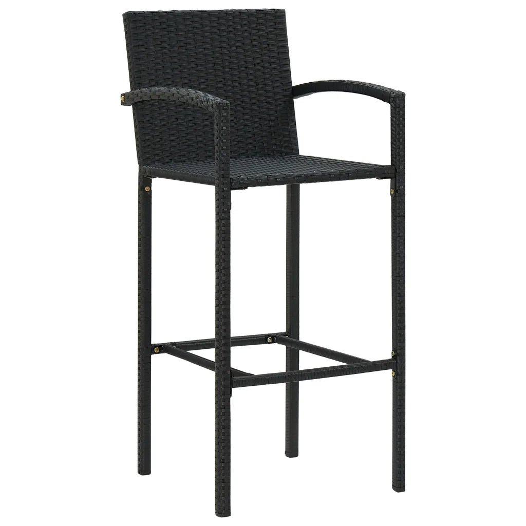 Sgabelli da Bar 2 pz in Polyrattan Nero 362581