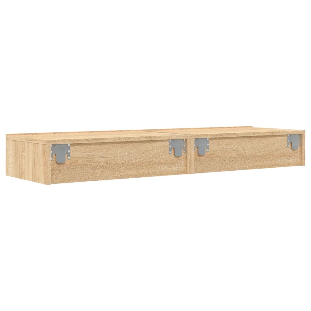Mobili Porta TV con Luci LED 2pz | Armadietto TV | Mobile Porta TV Rovere Sonoma 60x35x15,5 cm