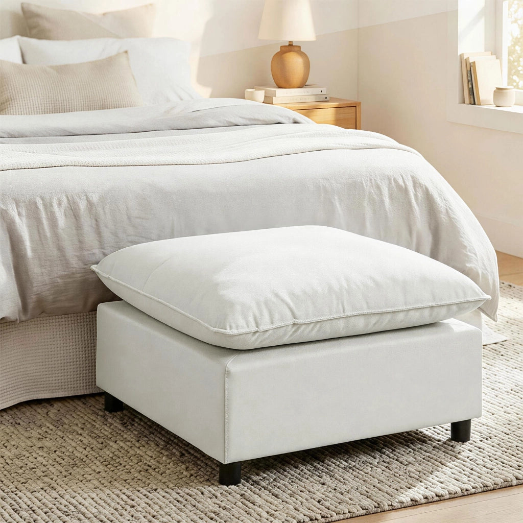 Pouf con gambe in plastica ¨C Minimal ¨C Grigio 75x75x40 cm