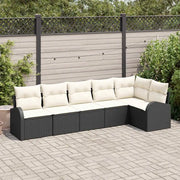 Set Divano da Giardino con cuscino 6 pcs Nero Poly Rattan 3346057