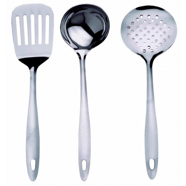 Set 3 Pezzi Mestolame da Cucina Perla in Acciaio Inox