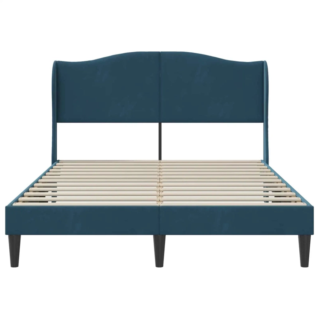 Struttura del letto con testiera-Giroletto Blu 140 x 190 cm Velluto 734335