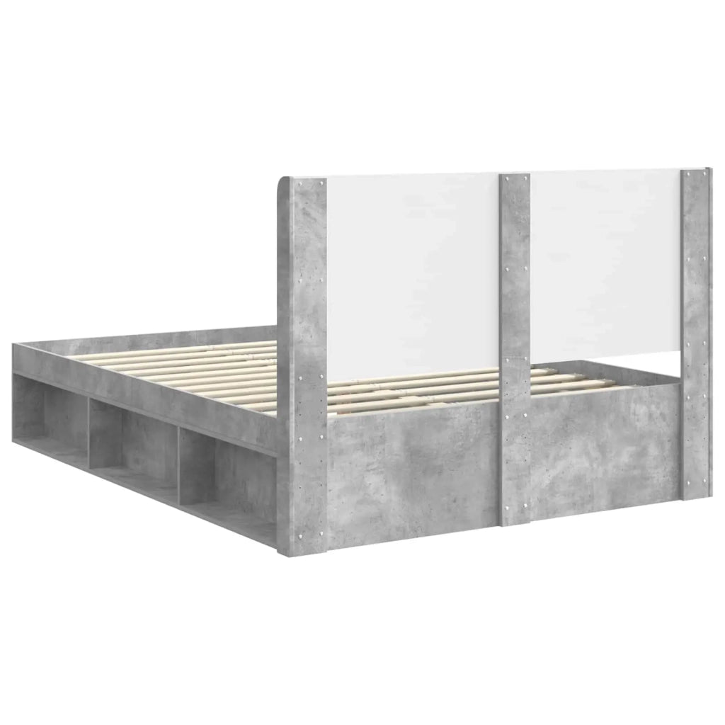 Struttura del letto con stoccaggio e testata-Giroletto con contenitore Grigio Cemento 777881