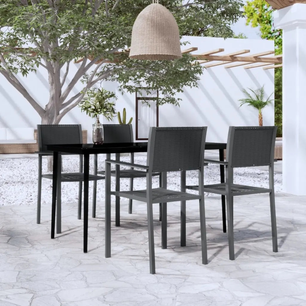 Set da Pranzo da Giardino 5 pz Nero 3099277