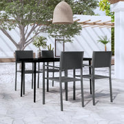 Set da Pranzo da Giardino 5 pz Nero 3099277