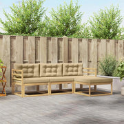 Set di divani da esterno 4 pz Bianco e Beige Poliestere 3386257