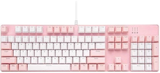 Tastiera Meccanica per Giocatori - Rosa e Bianca