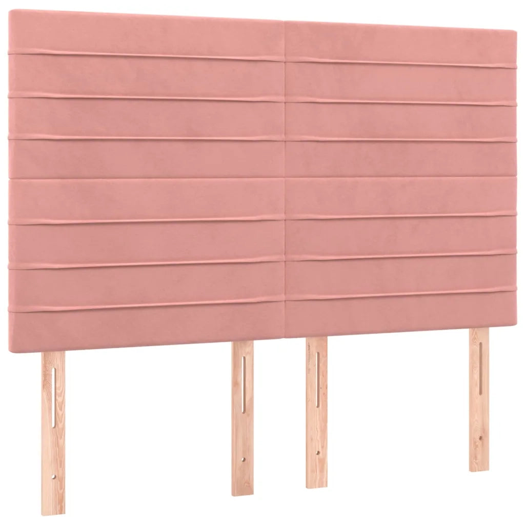 Letto a Molle con Materasso e LED Rosa 140x200 cm in Velluto 3136190