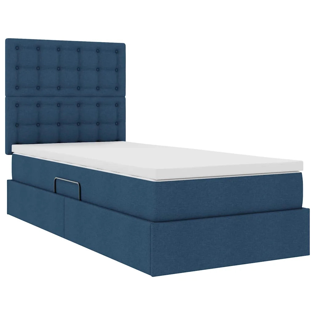 Letto con contenitore e LED con led Blu 90 x 190 cm Poliestere