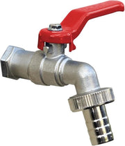 Valvola di sfioro 1/2 pollici in acciaio AG con connessione a parete - rosso - per condotto di scolo acqua piovana