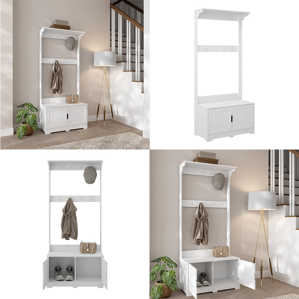 Vicco Appendiabiti Bianco 80 x 180 cm con 2 porte