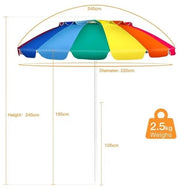Ombrellone Esterno da Giardino 2,45m - Ombrello da Giardino Multicolore