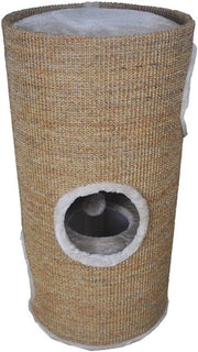 Barile da Gatto con Caverna di Gioco con 2 Livelli e 3 Entrate, Diametro 36 cm x 70 cm