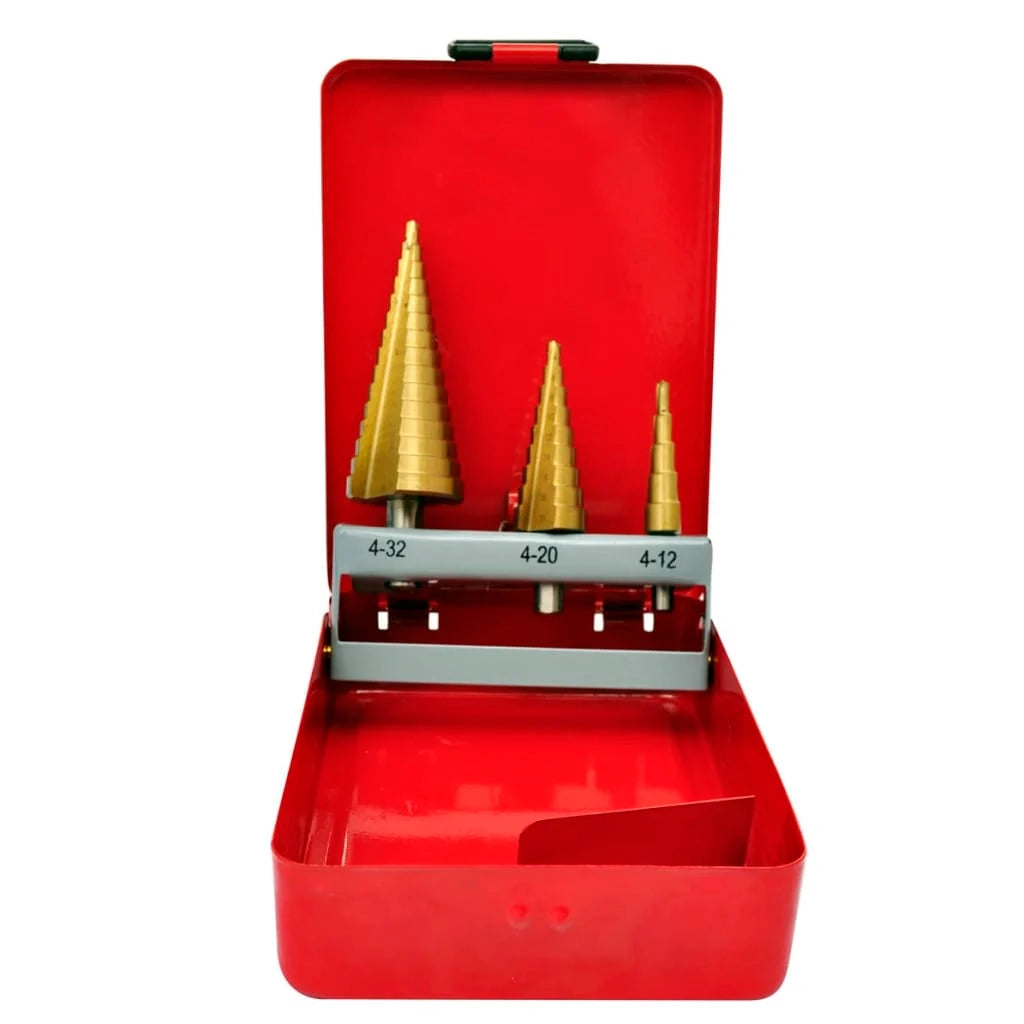 Set di 3 punte coniche a gradini HSS frese a gradini trapani da officina 02_0004075