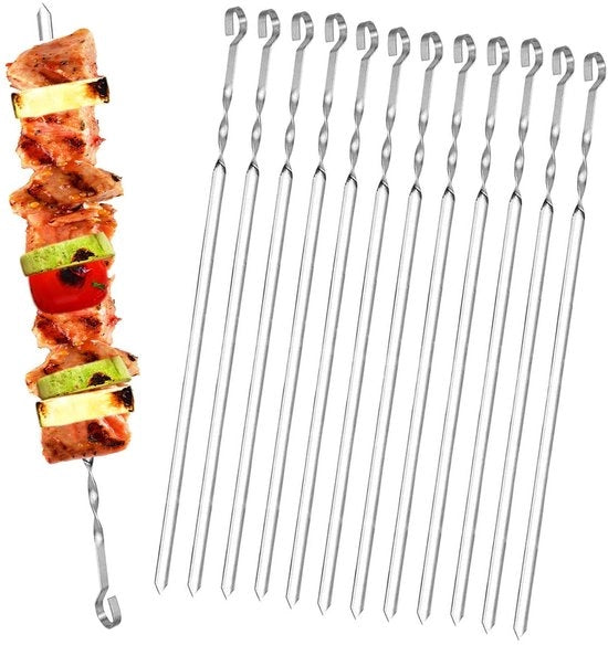 Spiedini in acciaio inossidabile - 20 pezzi - 38 cm - Riciclabile
