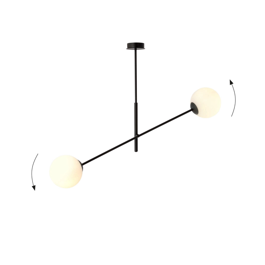 Lampada a sospensione Emibig Linear 2xE14 nero opale