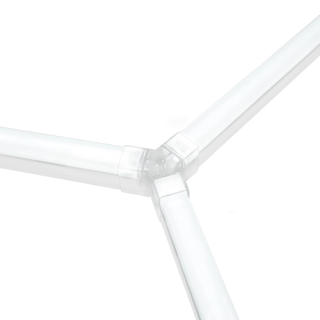 120 piastrelle modulari Nere + 14 luci LED esagonali 6500K e bordi.